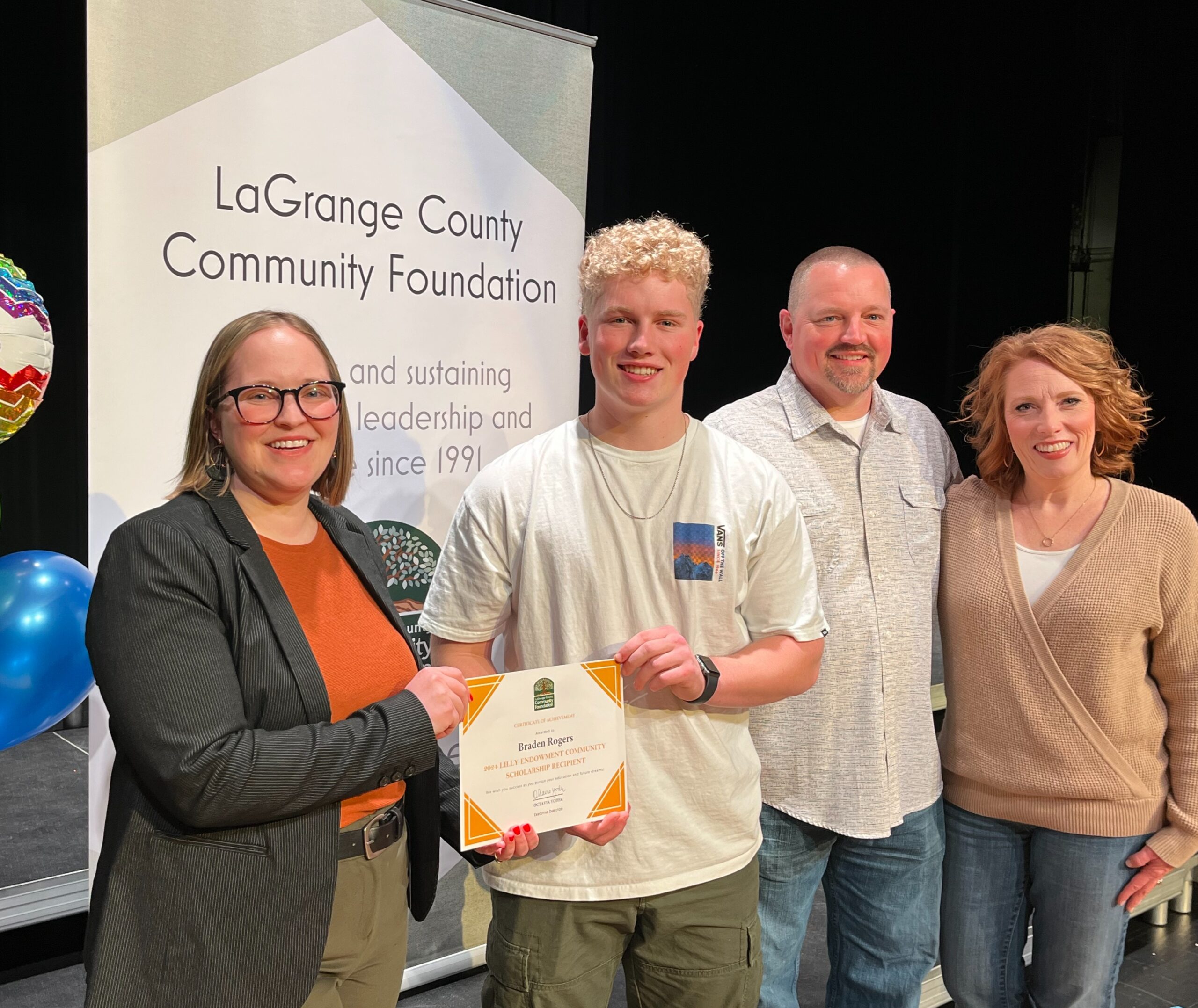 Braden Rogers named 2024 LaGrange County Lilly Endowment Community Scholarship Recipient